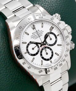 Alternative view of Rolex Cosmograph Daytona, Modified Zenith Movement, 40mm Stainless Steel Case, White Index Dial, on Stainless Steel Rolex Oyster Bracelet, Ref. 16520, Circa: 1997, with Box, Book, Rolex Service Card & Balance of 2 Year Rolex Service Warranty
