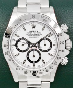 Rolex Cosmograph Daytona, Modified Zenith Movement, 40mm Stainless Steel Case, White Index Dial, on Stainless Steel Rolex Oyster Bracelet, Ref. 16520, Circa: 1997, with Box, Book, Rolex Service Card & Balance of 2 Year Rolex Service Warranty