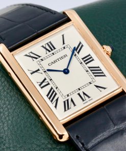Cartier Tank Louis XL, 18ct Rose Gold Case, Manual Winding, Silver Roman Dial, Blued Steel Hands, on Black Cartier Alligator Strap on 18ct Rose Gold Cartier Tang Buckle, Ref. W1560017, Circa: 2023 with Box, Papers & Balance of 2 Year Cartier Factory Warranty