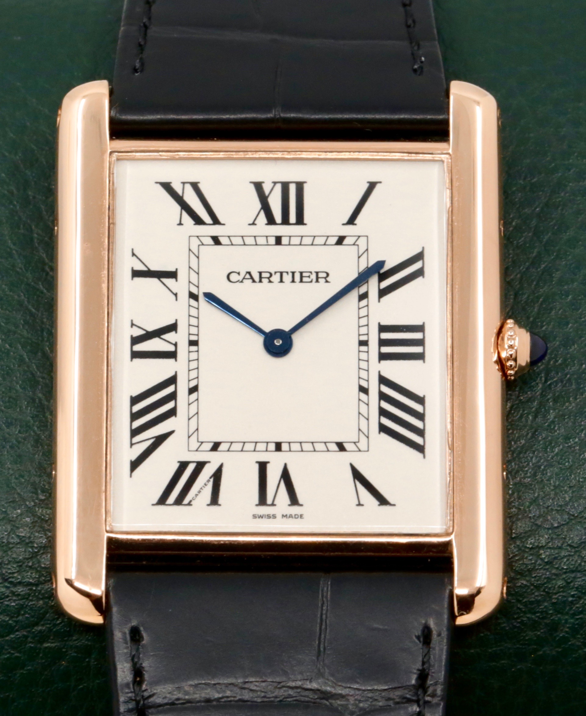 Cartier Tank Louis XL, 18ct Rose Gold Case, Manual Winding, Silver Roman Dial, Blued Steel Hands, on Black Cartier Alligator Strap on 18ct Rose Gold Cartier Tang Buckle, Ref. W1560017, Circa: 2023 with Box, Papers & Balance of 2 Year Cartier Factory Warranty - Image 3