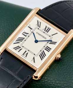 Alternative view of Cartier Tank Louis XL, 18ct Rose Gold Case, Manual Winding, Silver Roman Dial, Blued Steel Hands, on Black Cartier Alligator Strap on 18ct Rose Gold Cartier Tang Buckle, Ref. W1560017, Circa: 2023 with Box, Papers & Balance of 2 Year Cartier Factory Warranty