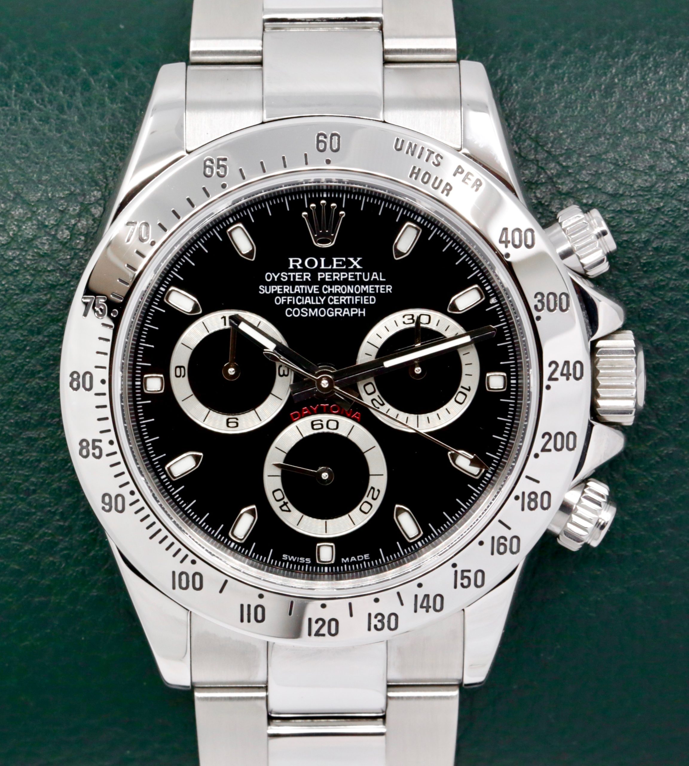 Rolex Cosmograph Daytona in Stainless Steel, Black Index Dial, on Stainless Steel Rolex Oyster Bracelet, Ref. 116520, D-Serial Circa: 2005, with Box, Book, & Rolex Service Card - Excellent Condition, Case Back Still with Original Sticker - Image 4