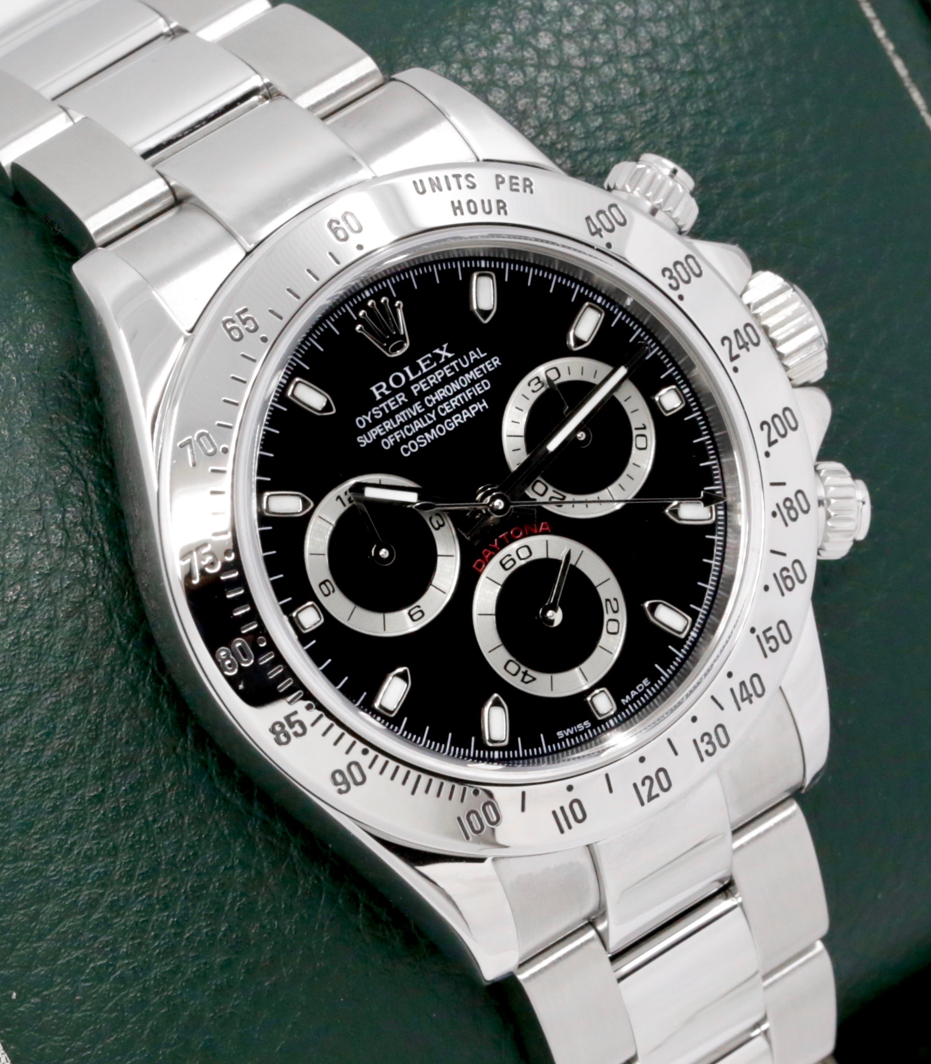 Rolex Cosmograph Daytona in Stainless Steel, Black Index Dial, on Stainless Steel Rolex Oyster Bracelet, Ref. 116520, D-Serial Circa: 2005, with Box, Book, & Rolex Service Card - Excellent Condition, Case Back Still with Original Sticker - Image 3
