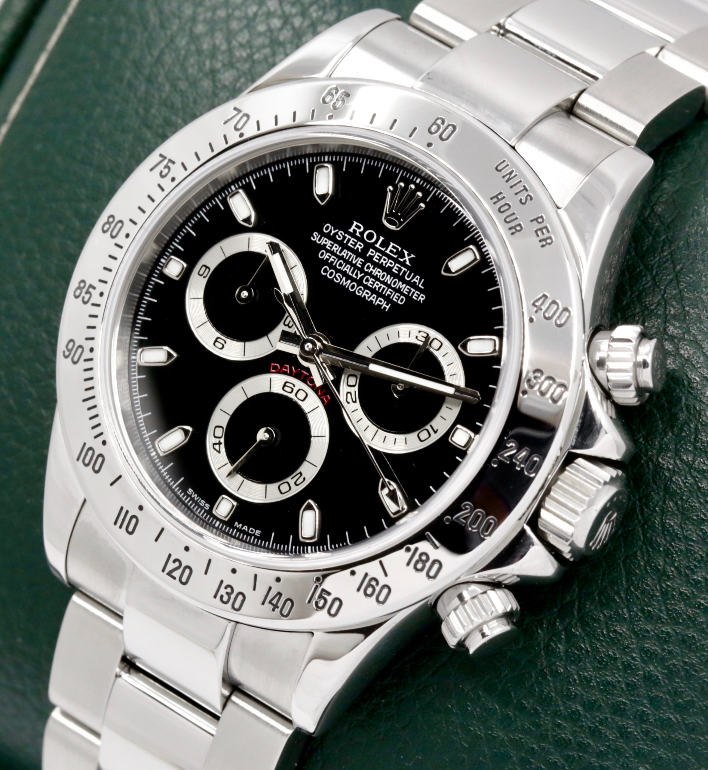 Rolex Cosmograph Daytona in Stainless Steel, Black Index Dial, on Stainless Steel Rolex Oyster Bracelet, Ref. 116520, D-Serial Circa: 2005, with Box, Book, & Rolex Service Card - Excellent Condition, Case Back Still with Original Sticker - Image 2