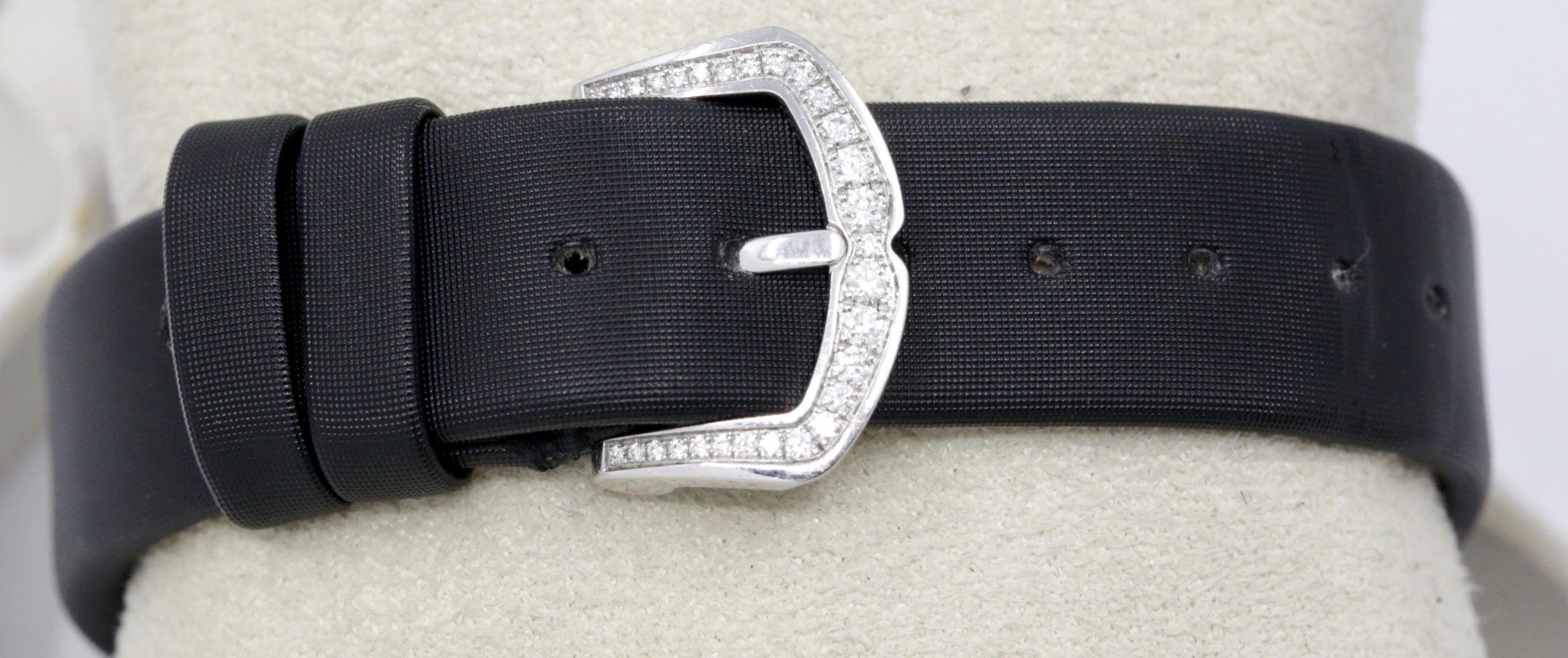 The Graff Floral Automatic Watch in 18ct White Gold, Set with Factory Diamonds on the Case, Lugs, Crown and Bezel, with Mother of Pearl Dial Set with a Floral Design and Diamonds, on a Graff Satin Band with Factory Diamond Set Tang Buckle. Ref: GFA37WGSLD, Box, Book, Additional Graff Satin Strap and Graff Warranty Card. - Image 12