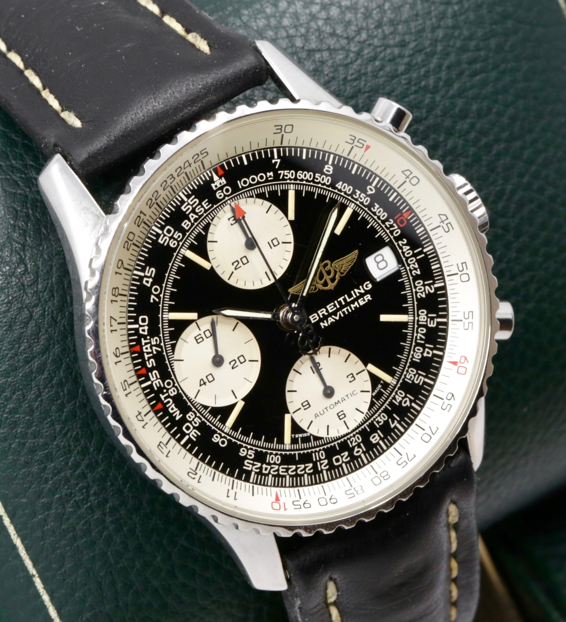 Breitling "Old Navitimer", 40mm, in Stainless Steel, Black Dial with Silver Sub-Dials, on Black Breitling Leather Strap with Stainless Steel Breitling Tang Buckle, Ref. A13022, Circa: 2001, Watch Only - $3,800 inc GST - Sold as Traded! - Image 2
