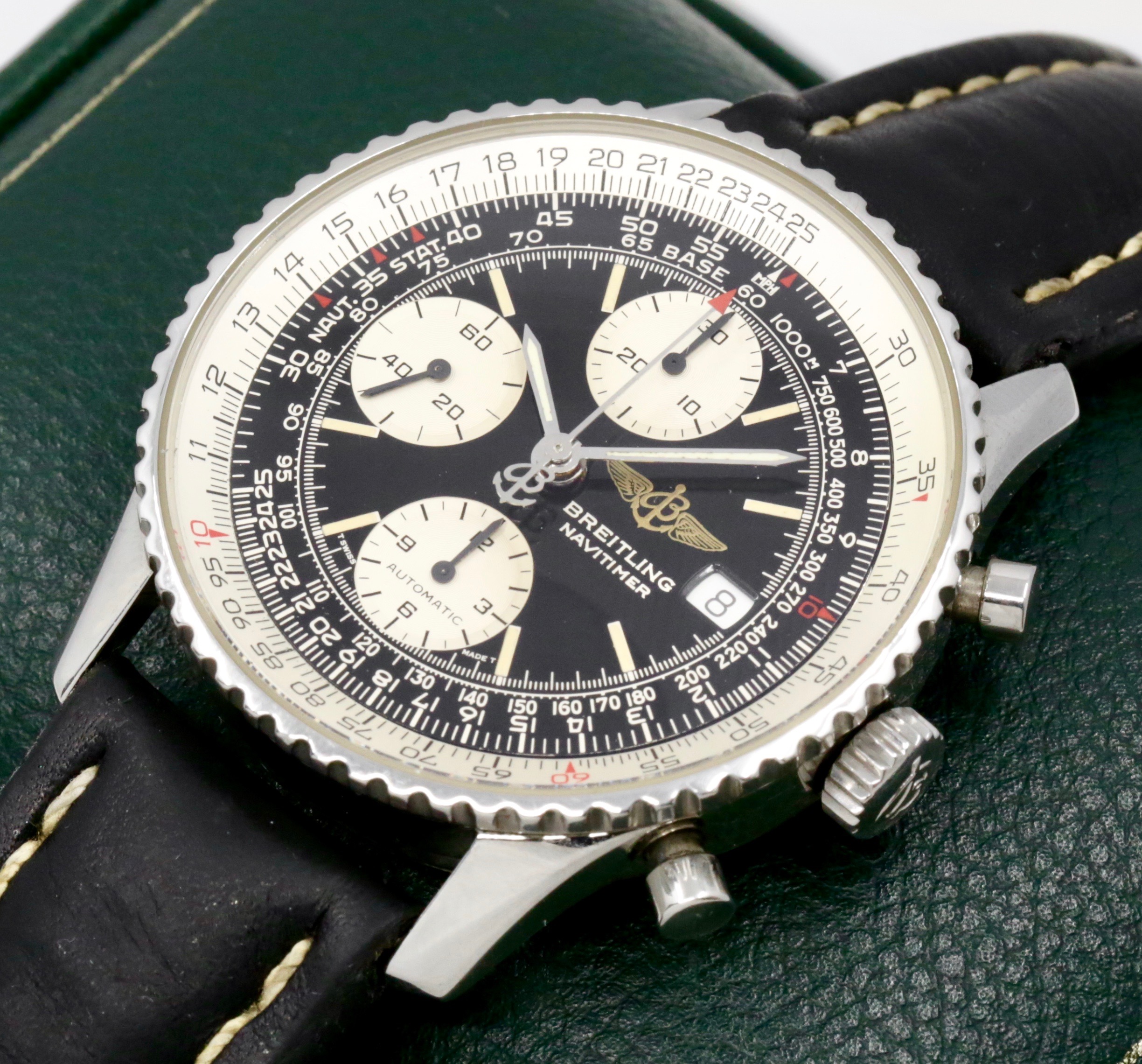 Breitling "Old Navitimer", 40mm, in Stainless Steel, Black Dial with Silver Sub-Dials, on Black Breitling Leather Strap with Stainless Steel Breitling Tang Buckle, Ref. A13022, Circa: 2001, Watch Only - $3,800 inc GST - Sold as Traded! - Image 3