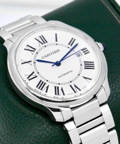 Cartier Ronde Must, 40mm Stainless Steel Case, Silver Roman Dial with Blued Steel Sword Shaped Hands, on Stainless Steel Cartier Bracelet, Ref. WSRN0035, Circa: 2022, with Cartier Box, Cartier Warranty Card & Balance of 8 Year Cartier Extended Warranty