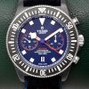 Tudor Pelagos FXD Chrono "Red Bull", Black Carbon Composite Case, Black Carbon Composite Bezel Insert, on Blue Tudor Fabric Strap, Ref. 25807KN, Circa: 2024, with Box, Books, Tudor Warranty Card, & Balance of 5 Year Tudor Factor Warranty