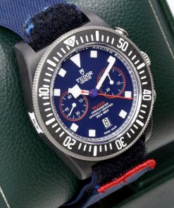 Alternative view of Tudor Pelagos FXD Chrono "Red Bull", Black Carbon Composite Case, Black Carbon Composite Bezel Insert, on Blue Tudor Fabric Strap, Ref. 25807KN, Circa: 2024, with Box, Books, Tudor Warranty Card, & Balance of 5 Year Tudor Factor Warranty