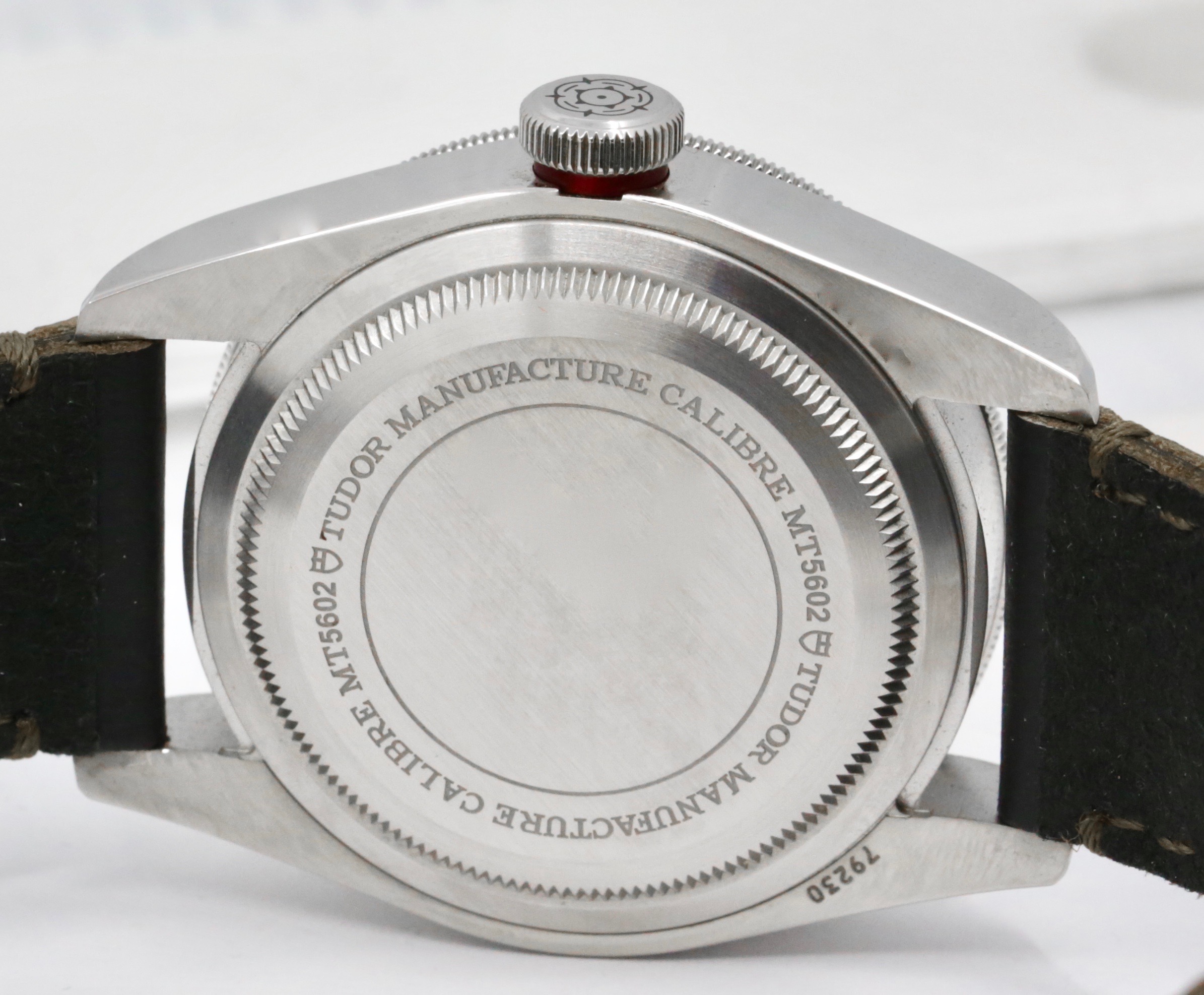 Tudor Black Bay Heritage, 41mm Stainless Steel Case, Black Index Dial with Gilt Accents, Red 60min Aluminum Bezel, on Brown Tudor Leather Strap with Stainless Steel Tudor Deployant, Ref. 79230R, Circa: 2020, with Box, Books, Swing Tag, Tudor Warranty Card & Balance of 5 Year Tudor Factory Warranty - Image 5