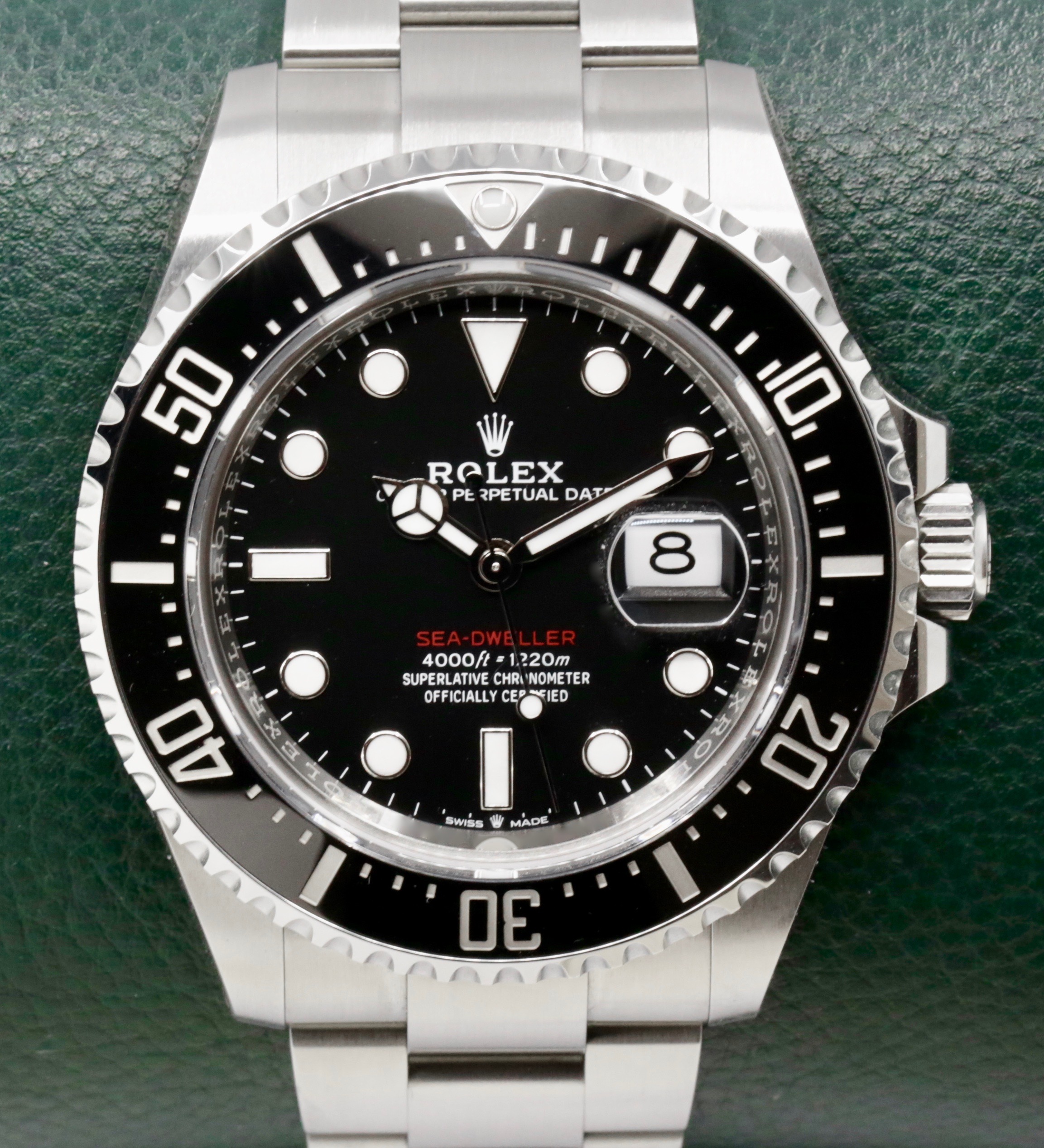 Rolex Sea-Dweller 43, in Stainless Steel, Black Ceramic Bezel, Black Index Dial, on Stainless Steel Rolex Oyster Bracelet, Ref. 126600, Circa: 2024, with Box, Books, Rolex Warranty Card & Balance of 5 Year Rolex Factory Warranty *with barcode sticker still on