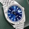 Rolex Datejust 41, Stainless Steel, 18ct White Gold Fluted Bezel, Blue Index Dial, on Stainless Steel Rolex Jubilee Bracelet, Ref. 126334, Circa: 2022, with Box, Books, Rolex Warranty Card & Balance of 5 Year Rolex Factory Warranty