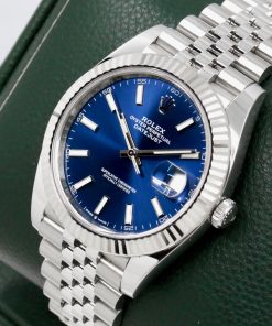 Alternative view of Rolex Datejust 41, Stainless Steel, 18ct White Gold Fluted Bezel, Blue Index Dial, on Stainless Steel Rolex Jubilee Bracelet, Ref. 126334, Circa: 2022, with Box, Books, Rolex Warranty Card & Balance of 5 Year Rolex Factory Warranty