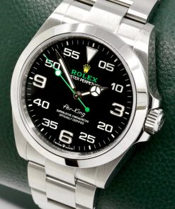 Alternative view of Rolex Air King, 40mm Stainless Steel Case with Crown Guards , Black Arab Dial, on Stainless Steel Rolex Oyster Bracelet, Ref. 126900, Circa: 2023, with Box, Books, Swing Tag, Rolex Warranty Card & Balance of 5 Year Rolex Factory Warranty