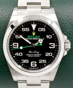 Rolex Air King, 40mm Stainless Steel Case with Crown Guards , Black Arab Dial, on Stainless Steel Rolex Oyster Bracelet, Ref. 126900, Circa: 2023, with Box, Books, Swing Tag, Rolex Warranty Card & Balance of 5 Year Rolex Factory Warranty