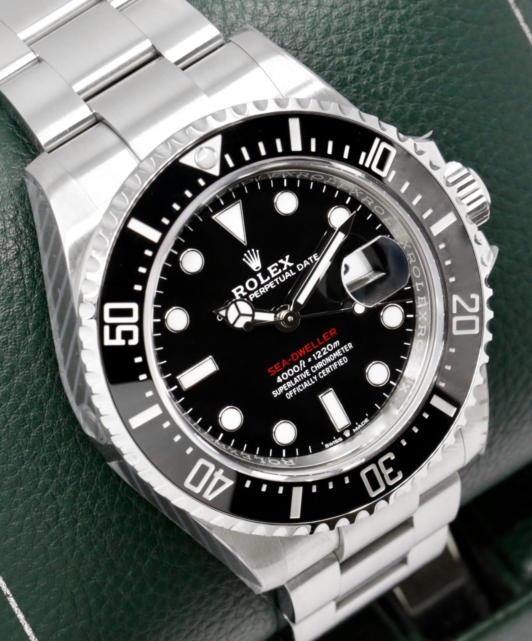 Rolex Sea-Dweller 43, in Stainless Steel, Black Ceramic Bezel, Black Index Dial, on Stainless Steel Rolex Oyster Bracelet, Ref. 126600, Circa: 2019, with Box, Books, Green & White Swing Tags, Rolex Warranty Card, Rolex Service Card & Balance of 2 Year Rolex Service Warranty - Image 3