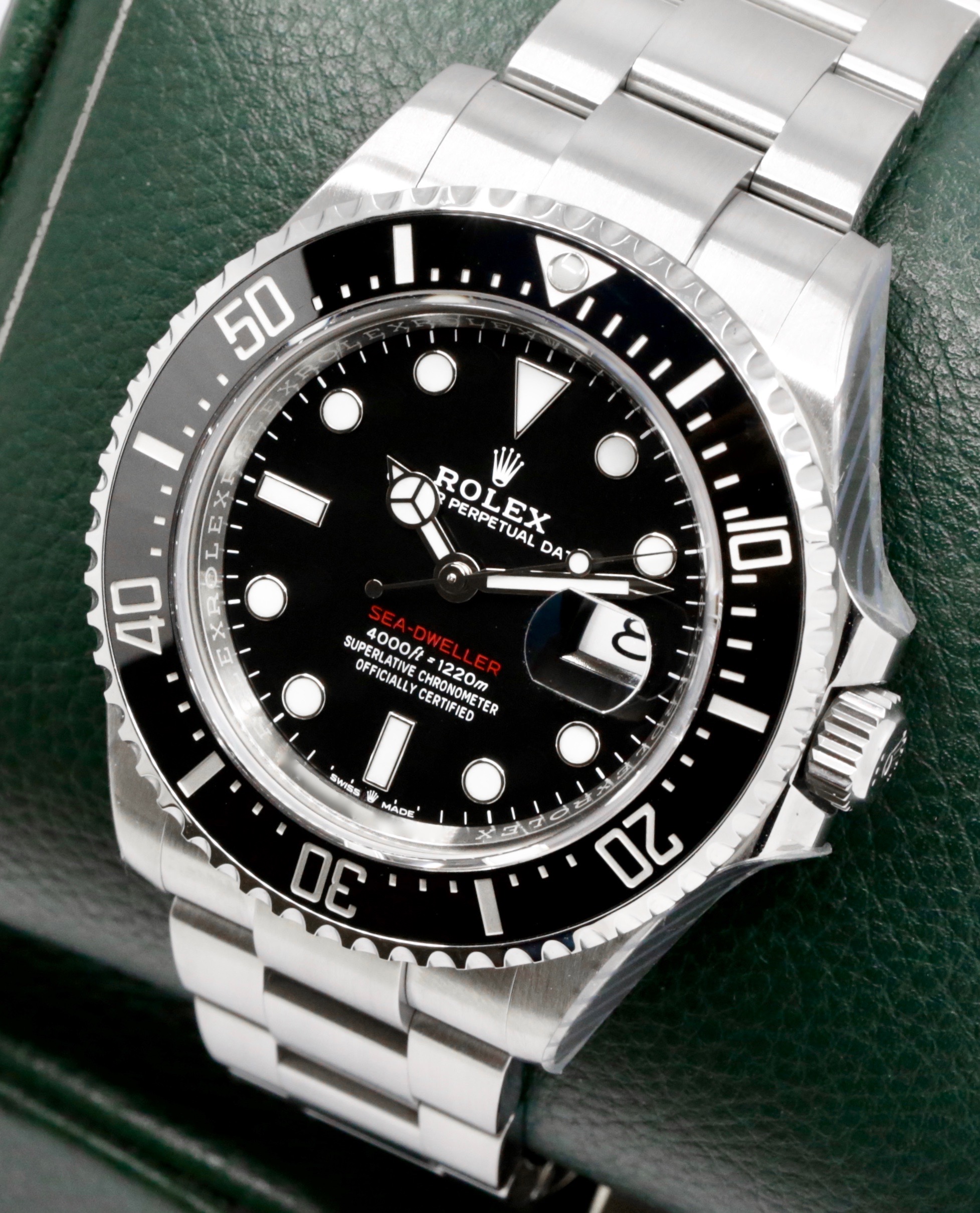 Rolex Sea-Dweller 43, in Stainless Steel, Black Ceramic Bezel, Black Index Dial, on Stainless Steel Rolex Oyster Bracelet, Ref. 126600, Circa: 2019, with Box, Books, Green & White Swing Tags, Rolex Warranty Card, Rolex Service Card & Balance of 2 Year Rolex Service Warranty - Image 2