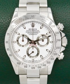 Rolex Cosmograph Daytona, Stainless Steel Case, with Stainless Steel Bezel, White Index Dial, on Stainless Steel Rolex Oyster Bracelet, Ref. 116520, Circa: 2004, with Box, Book, Rolex Service Card & Balance of 2 Year Rolex Service Warranty