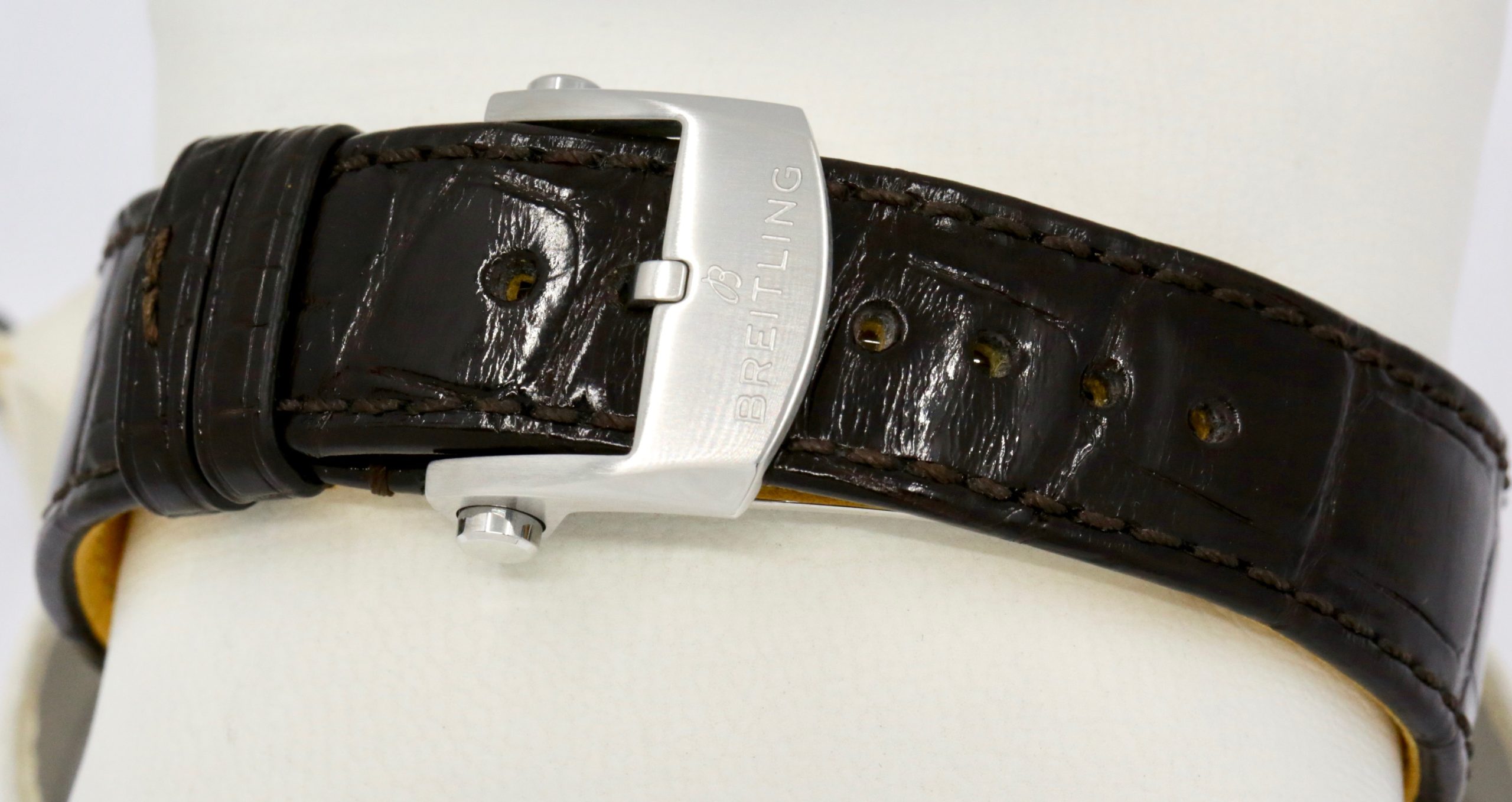 Breitling Premier B01 Chronograph 42, in Stainless Steel, with Salmon Arab Dial, on Brown Breitling Alligator Leather Strap with Stainless Steel Breitling Deployant, Ref.AB0145331K1P1, Circa: 2023, with Box, Papers & Balance of 5 Year Breitling Factory Warranty, SALE !! - Image 6