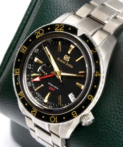 Alternative view of Grand Seiko Spring Drive GMT, 44mm, made of High Intensity Titanium, Black Index Dial, Black Ceramic Bezel, on Grand Seiko High Intensity Titanium Bracelet, Ref. SBGE215G,  Circa: 2022, Complete with Box, Papers & Balance of 5 Year Grand Seiko Factory Warranty