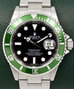 Rolex Submariner Date "Kermit", Stainless Steel, Green Aluminium Bezel, Black Index Dial, on Stainless Steel Rolex Oyster Bracelet, Ref. 16610LV, Circa: 2008, with Rolex Box & Rolex Warranty Card