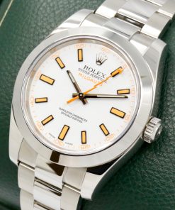 Alternative view of Rolex Milgauss, Stainless Steel, White Index Dial with Orange Hour Markers & Orange Lightning Bolt Second Hand, on Stainless Steel Rolex Oyster Bracelet, Ref. 116400, Circa: 2017, with Box, Books, & Rolex Warranty Card