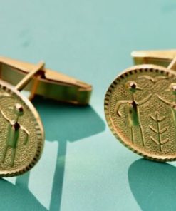 Cufflinks 0.875 21ct yellow gold weighing 10.55 grams. 19mm in diameter