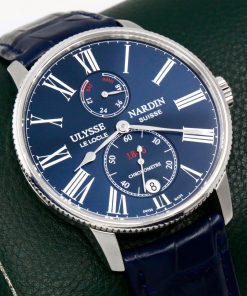 *ON SALE!!* Ulysse Nardin Marine Torpilleur, 42mm Stainless Steel Case, Blue Roman Dial with Power Reserve & Subsidiary Seconds Display, on Blue Ulysse Nardin Alligator Strap with Stainless Steel Ulysse Nardin Deployant, Ref. 1183-310, BIG DISCOUNT OF MSRP!!!