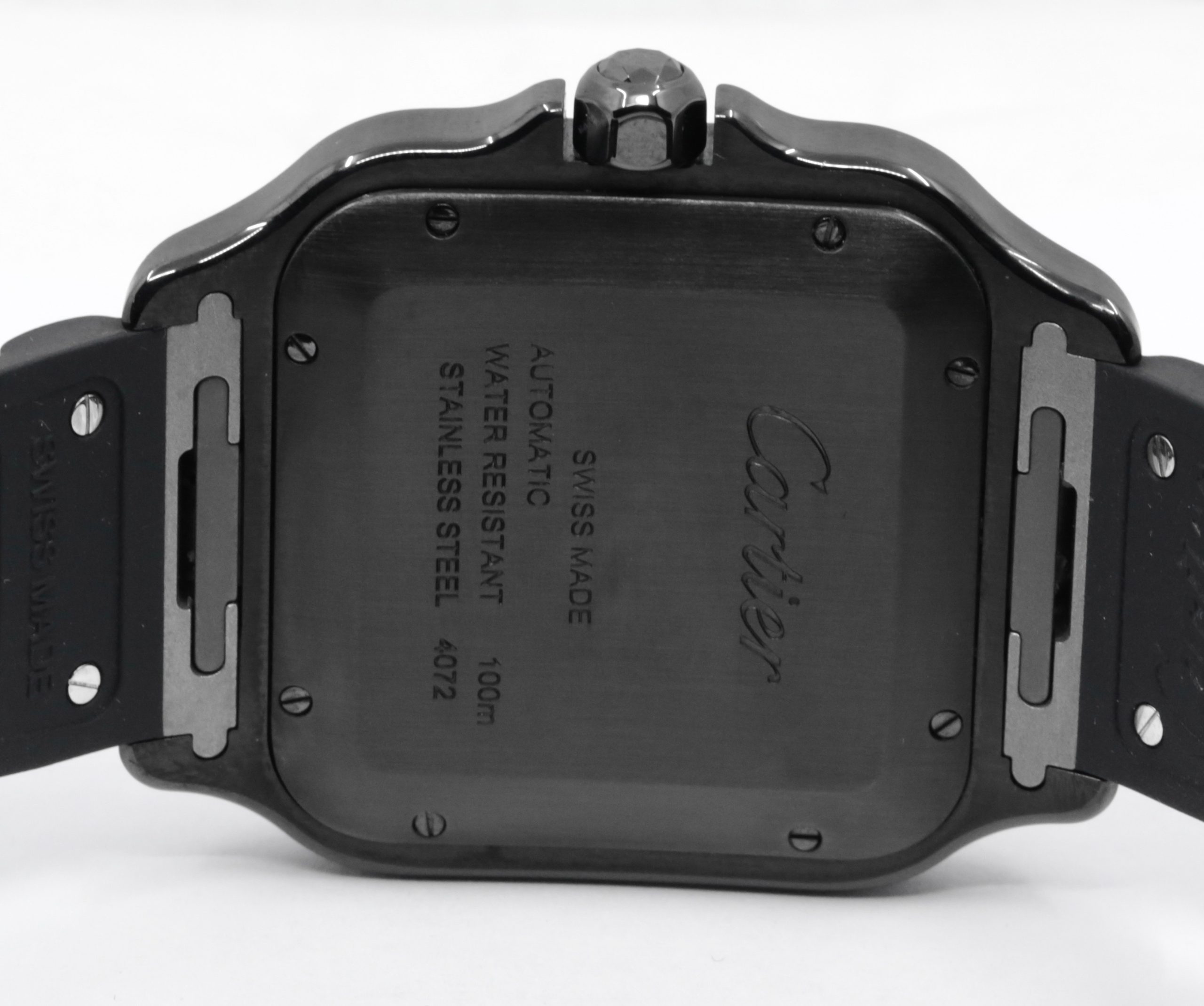 Cartier - Santos De Cartier, Large Model, ADLC Coated Stainless Steel, Black Roman Dial, on Black Cartier Rubber Strap with Stainless Steel Cartier Deployant, Ref. WSSA0039, Circa: 2025, with Box, Papers & Balance of 8 Year Extended Cartier Factory Warranty. Huge reduction over the RRP of $15,000 - Image 5
