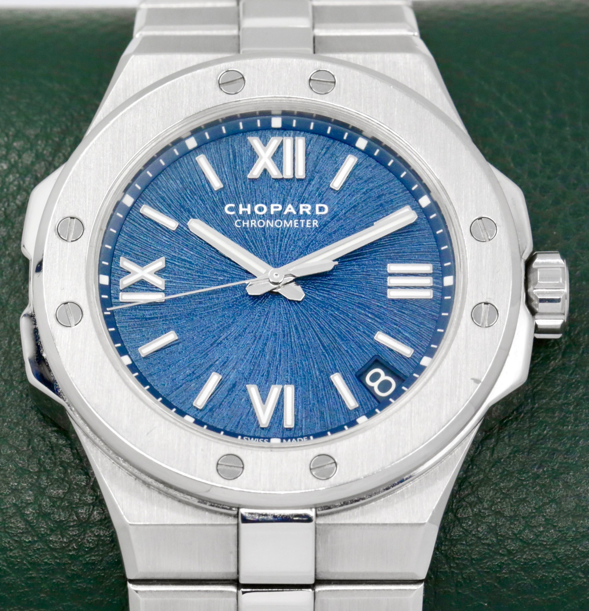 Chopard Alpine Eagle 41mm Automatic in Lucent Steel™ with a Blue Roman index dial, Integrated Chopard stainless steel bracelet with deployant clasp Ref: 298600-3001 Ca: 2019 (est), Watch Only- $8,900 inc GST