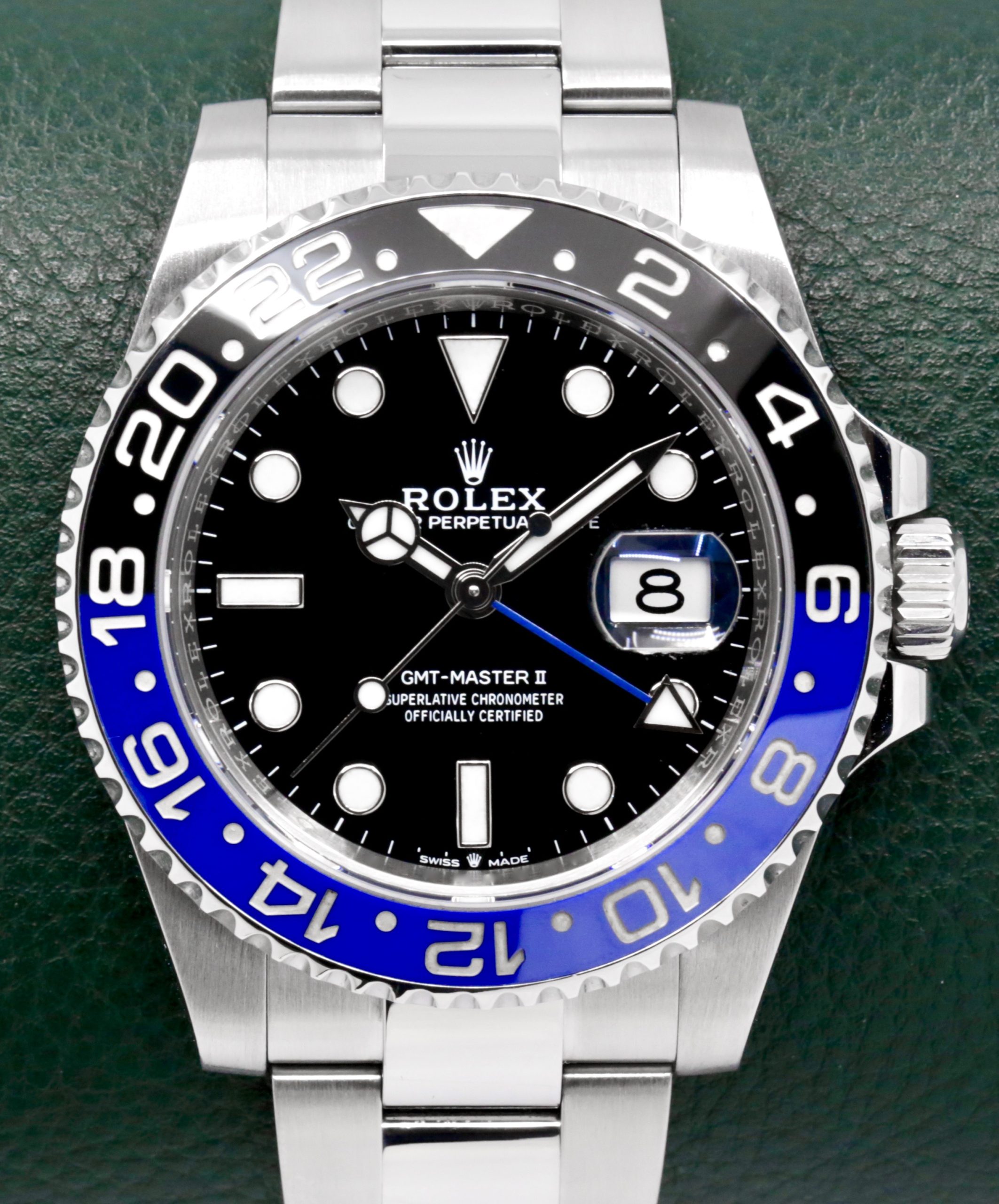 Rolex GMT-Master II "Batman", Stainless Steel, Black Index Dial, Blue & Black Ceramic Bezel, on Stainless Steel Rolex Oyster Bracelet, Ref. 126710BLNR, Circa: 2022, with Box, Books, Swing Tag, Rolex Warranty Card & Balance of 5 Year Rolex Warranty