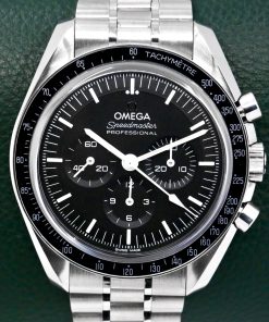 *ON SALE!! Omega Speedmaster Professional Moonwatch, "Sapphire Sandwich", Stainless Steel, Black Index Dial, Black Bezel, on Stainless Steel Omega Bracelet, Ref. 310.30.42.50.01.002, Circa: 2021, with Box, Book, Omega Warranty Cards & Balance of 5 Year Omega Factory Warranty