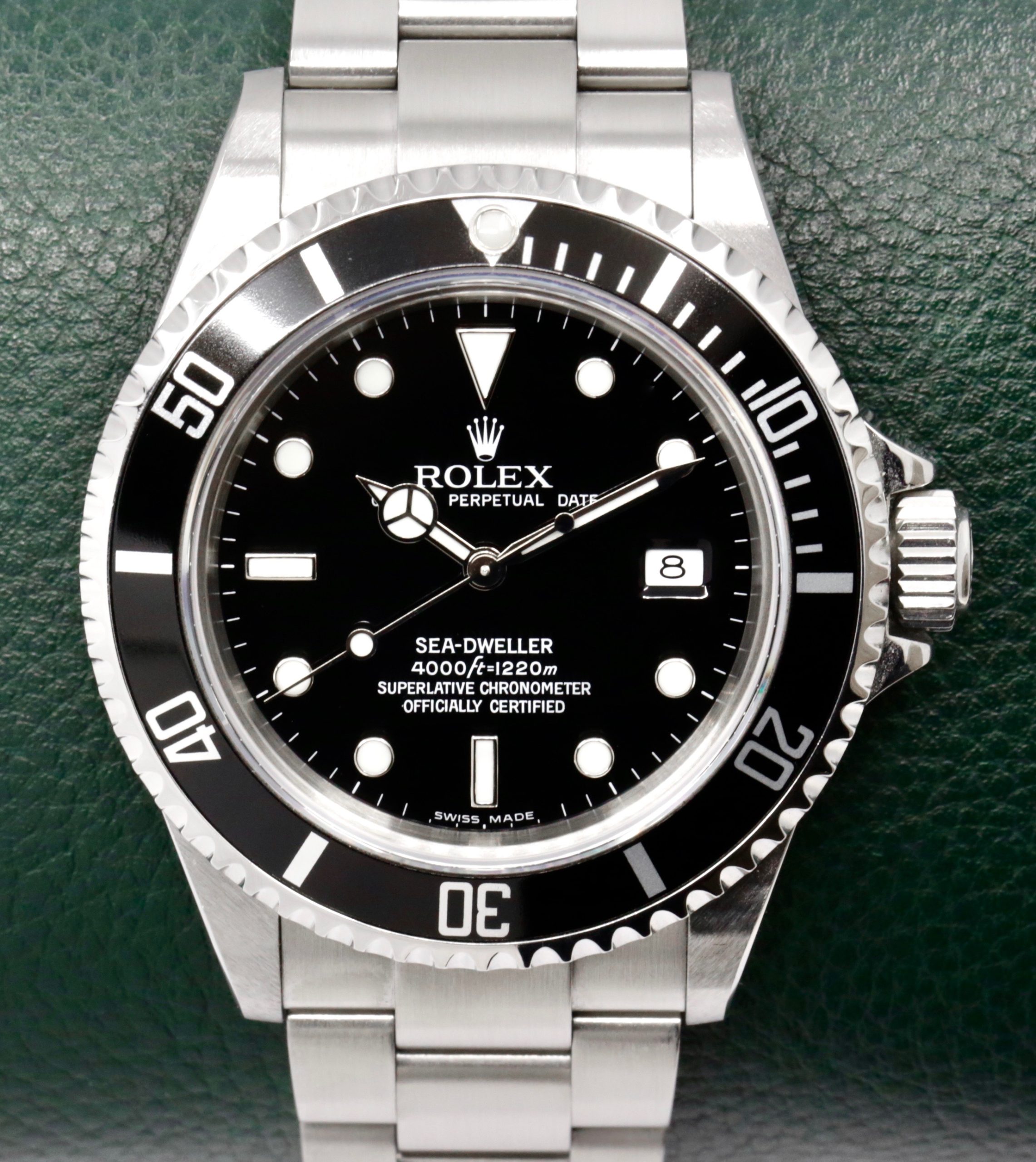Rolex Oyster Perpetual Sea-Dweller, 40mm, Stainless Steel, Black Index Dial on Stainless Steel Rolex Oyster Bracelet, Ref.16600, Circa: 2005, Complete with Box, Books, Anchor Swing Tag, Rolex Warranty Card, Rolex Service Card & Rolex Service Papers