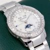 ON SALE!! Blancpain Quantième Complet, Triple Calendar, 33.7mm Stainless Steel Case, Mother of Pearl Roman & Diamond index Dial, Factory Set Diamond Bezel with 40 Top Wesselton quality diamonds, on Stainless Steel Blancpain Bracelet, Ref. 2360 4691A 71A, Ca: 2018 (est)