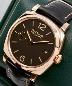 Alternative view of The Panerai Radiomir 1940 3 Days Oro Rosso, 47mm, Limited to 500 pieces, in 18ct Red Gold, Brown Dial, on Brown Panerai Alligator Band with 18ct Red Gold Panerai Tang Buckle, Ref. PAM00515, Circa: 2014, with Box & Papers