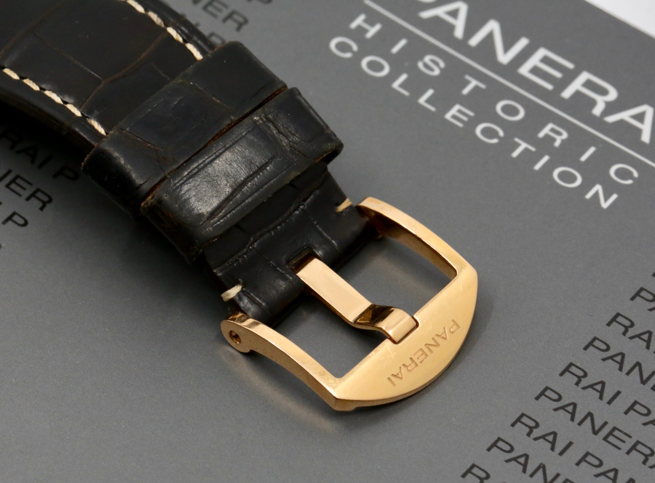 The Panerai Radiomir 1940 3 Days Oro Rosso, 47mm, Limited to 500 pieces, in 18ct Red Gold, Brown Dial, on Brown Panerai Alligator Band with 18ct Red Gold Panerai Tang Buckle, Ref. PAM00515, Circa: 2014, with Box & Papers - Image 6
