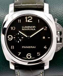 Panerai Luminor Marina 1950 3 Days Automatic, 44mm Stainless Steel Case, Black Sandwich Dial, on Dark Green Panerai Alligator Strap with Stainless Steel Panerai Tang Buckle, Ref. PAM359, Circa: 2010
