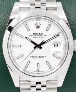 Rolex Datejust 41 in 904L Stainless Steel, Smooth Bezel, White Index Dial, on Rolex Stainless Steel Jubilee Bracelet, Ref. 126300, Circa: 2020, Complete with Box, Books, Swing tags and Rolex Warranty Card