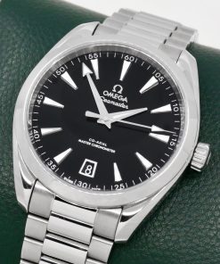 Alternative view of Omega Seamaster Aqua Terra 150 metre in Stainless steel 41mm case, black index dial on a Omega Stainless Steel Bracelet. Ref:  220.10.41.21.01.002. Ca. 2024, Box, Book, Omega Warranty Cards & Balance of 5 Year Omega Factory Warranty