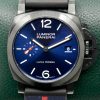 Panerai Luminor Quaranta Stainless Steel DLC Luna Rossa, 40mm, Limited Edition, Blue Index & Arab Dial, on Blue Panerai Rubber Strap with Stainless Steel DLC Coated Tang Buckle, Ref. PAM01408, Circa: 2024, Complete with Box, Papers & Balance of 2 Year Panerai Warranty