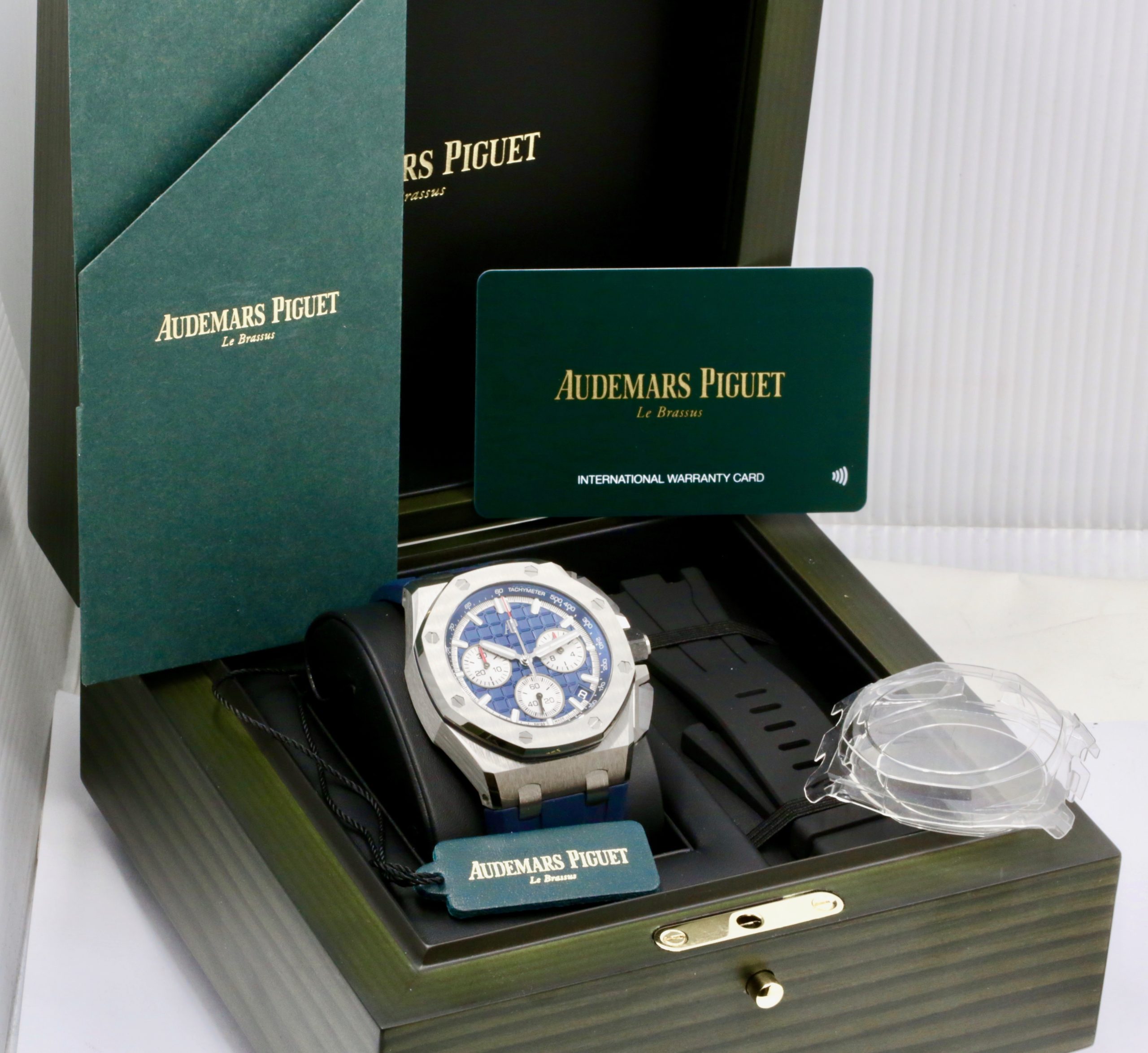Audemars Piguet Royal Oak Off-Shore Chronograph, Titanium Case, Blue Grand "Tapisserie" Dial with Silver Sub-Dials, on Blue Audemars Piguet Rubber Strap with AP Tang Buckle, Ref. 26420TI.OO.A027CA.01, Circa: 2023, with Box & Papers, - Image 7