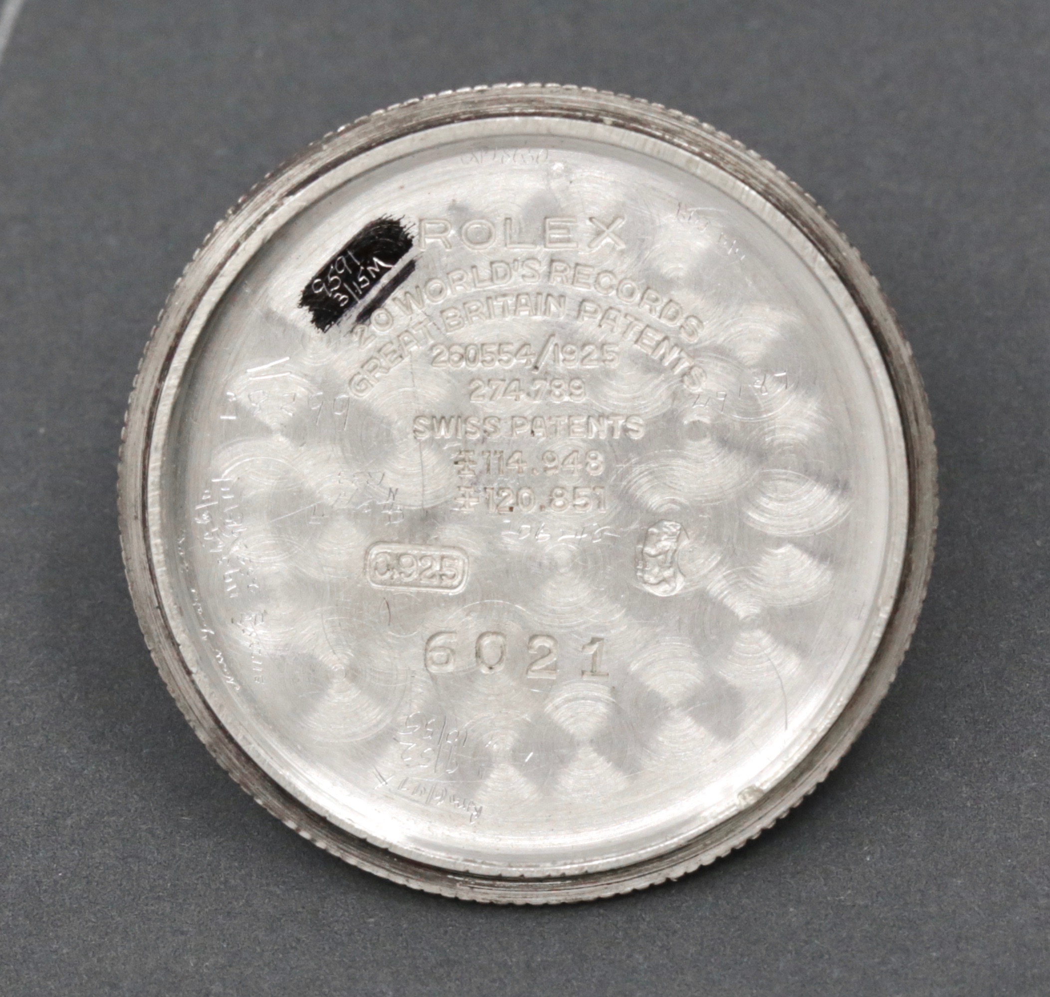 Vintage Rolex Series 1 Cushion Shaped Oyster, in 0.925 Silver, Original Glass Enamel Arab Dial with Sub-Seconds, Original Rolex "Onion" Crown, Circa: 1925 - Image 10