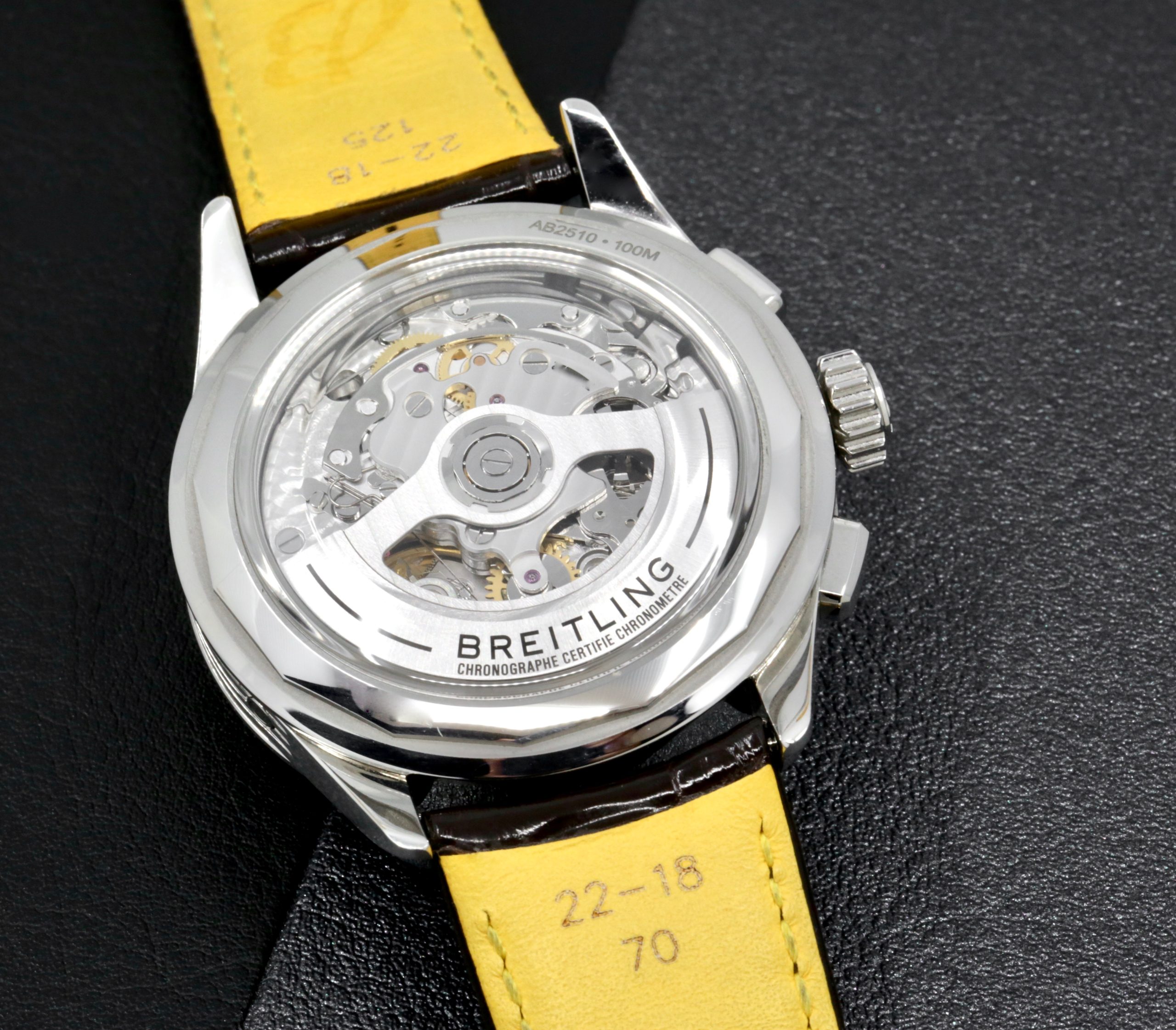 Breitling Premier B25 Datora 42 Chronograph, Stainless Steel, Salmon Arab Dial, Date, Day and Month Display, with Moon Phase, on Brown Breitling Alligator Strap with Steel Breitling Deployant, Ref. AB2510, Circa: 2023, Full Set with Balance of New Watch Warranty Until 2028 - Image 5