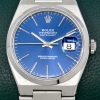 Rolex Oysterquartz Datejust, Stainless Steel, Smooth Bezel, Blue index Dial, on Stainless Steel Rolex OysterQuartz Bracelet, Ref. 17000, with Rolex Box, Rolex Service Invoice - dated 2023