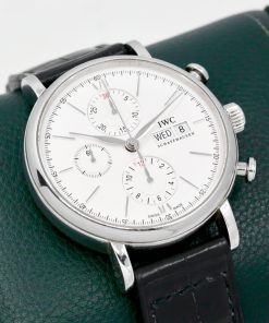 IWC Portofino Chronograph, 42mm Stainless Steel Case, White Index Dial with Day & Date, on Black IWC Alligator Strap with Stainless Steel IWC Tang Buckle, Ref. IW3910, Circa: 2014, with IWC Service Box & IWC Warranty Card *Sold as Traded