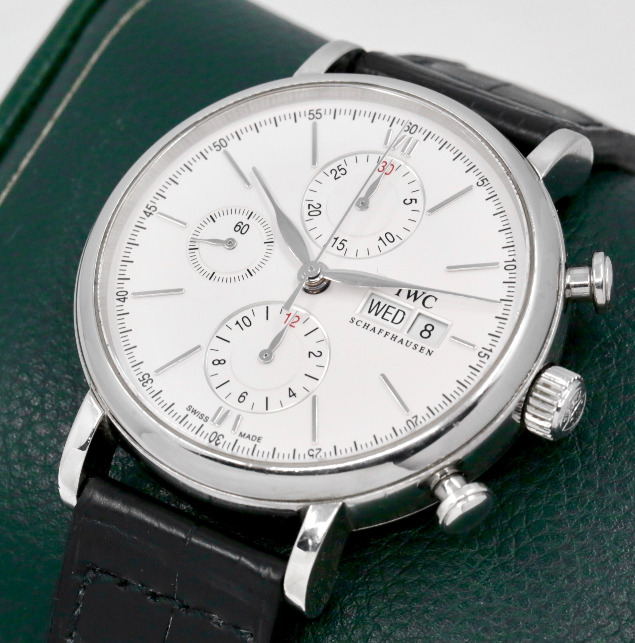 IWC Portofino Chronograph, 42mm Stainless Steel Case, White Index Dial with Day & Date, on Black IWC Alligator Strap with Stainless Steel IWC Tang Buckle, Ref. IW3910, Circa: 2014, with IWC Service Box & IWC Warranty Card *Sold as Traded - Image 2