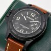 Zuriner Depth Charge ZV-01, Destro Watch, Black PVD Coated Stainless Steel Case, Black Dial, on Brown Zuriner Leather Strap with on Zuriner Black PVD Coated Stainless Steel Tang Buckle, Ref. ZV-01,  Circa: 2012, with Box & Book - *Sold as Traded!