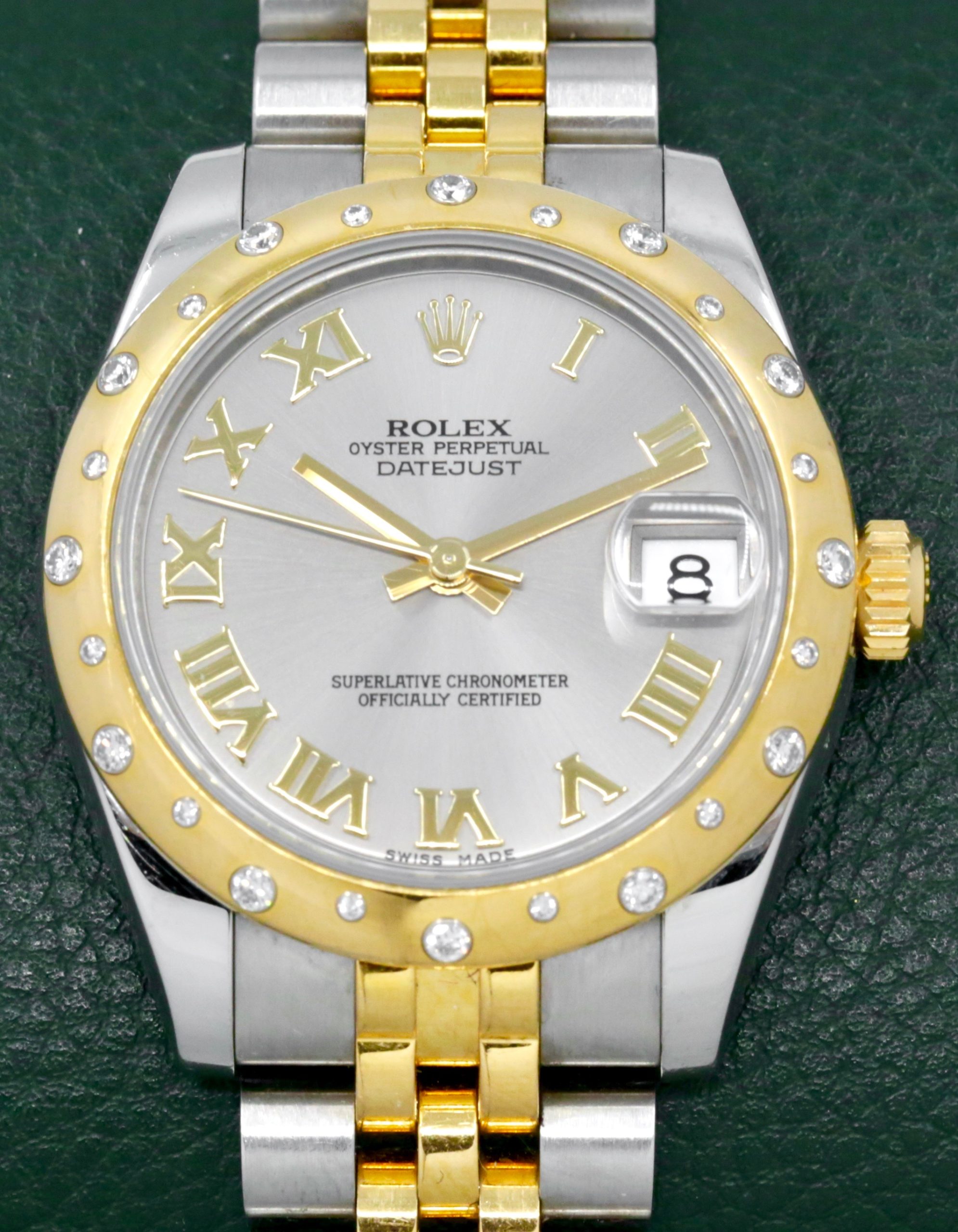 Rolex Datejust 31, in Stainless Steel & 18ct Yellow Gold, Factory Set Scattered-Diamond Bezel, Silver Roman Dial, on Stainless Steel & 18ct Yellow Gold Jubilee Bracelet, Ref. 178343, Circa: 2016, with Box, Books, Swing Tag, & Rolex Warranty Card - Image 2