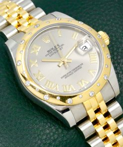 Rolex Datejust 31, in Stainless Steel & 18ct Yellow Gold, Factory Set Scattered-Diamond Bezel, Silver Roman Dial, on Stainless Steel & 18ct Yellow Gold Jubilee Bracelet, Ref. 178343, Circa: 2016, with Box, Books, Swing Tag, & Rolex Warranty Card